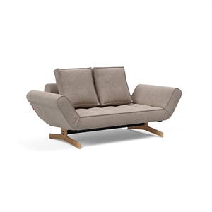 GHIA DAYBED - WOOD STEL - CORDUFINE BEIGE 318 - SOVEMÅL: 80 X 210 CM. - STÆRK PRIS